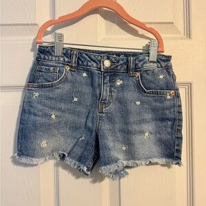 Cat & Jack Light Blue Denim Floral Embroidered Shorts